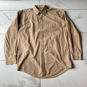 Joseph Abboud men casual shirt. Long sleeves. Tan/brown. Size:L